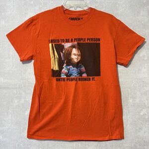Chucky Shirt Mens Medium Orange People Person Horror Movie Graphic Tee